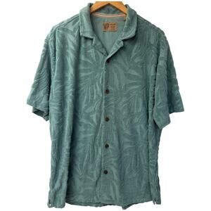 Weatherproof Textured Button Up Shirt Mens XXL Blue Short Sleeve Casual